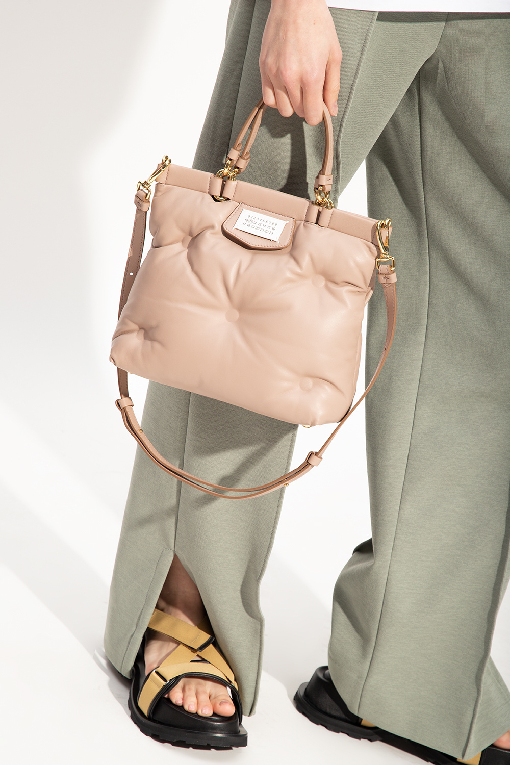 ■Maison Margiela■ Medium Glam Slam Shoulder Bag Beige S56W Beige 'Glam Slam Small' shoulder bag Maison Margiela